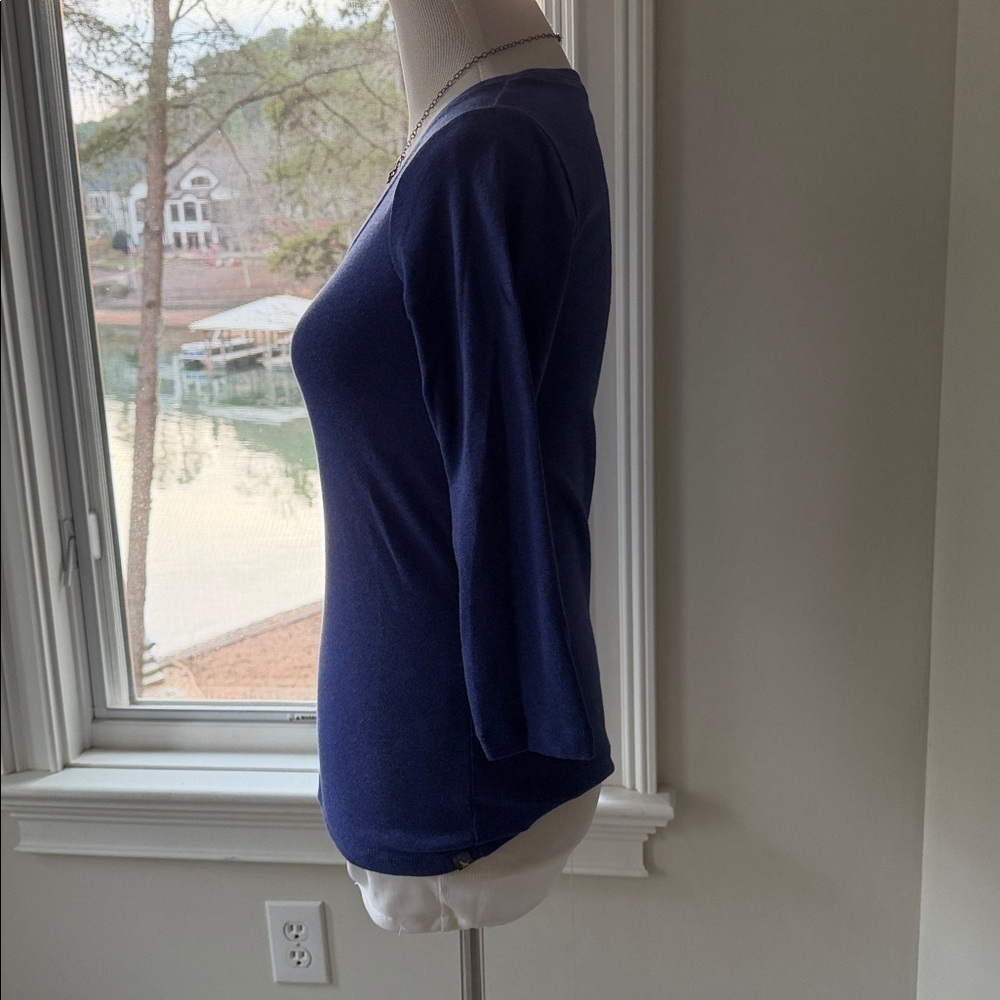 Eddie Bauer Outdoor 3/4 Sleeve 100% Cotton Scoop neck Tee, Small, Like New - Picture 3 of 7